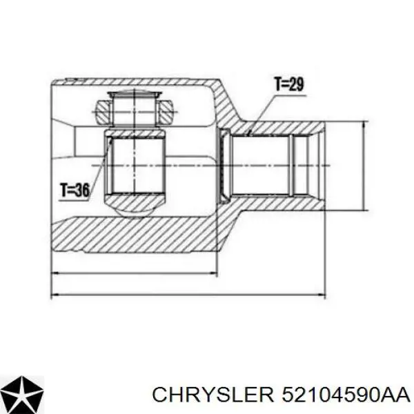 Compre 52104590AA Chrysler Semieixo (acionador) dianteiro direito