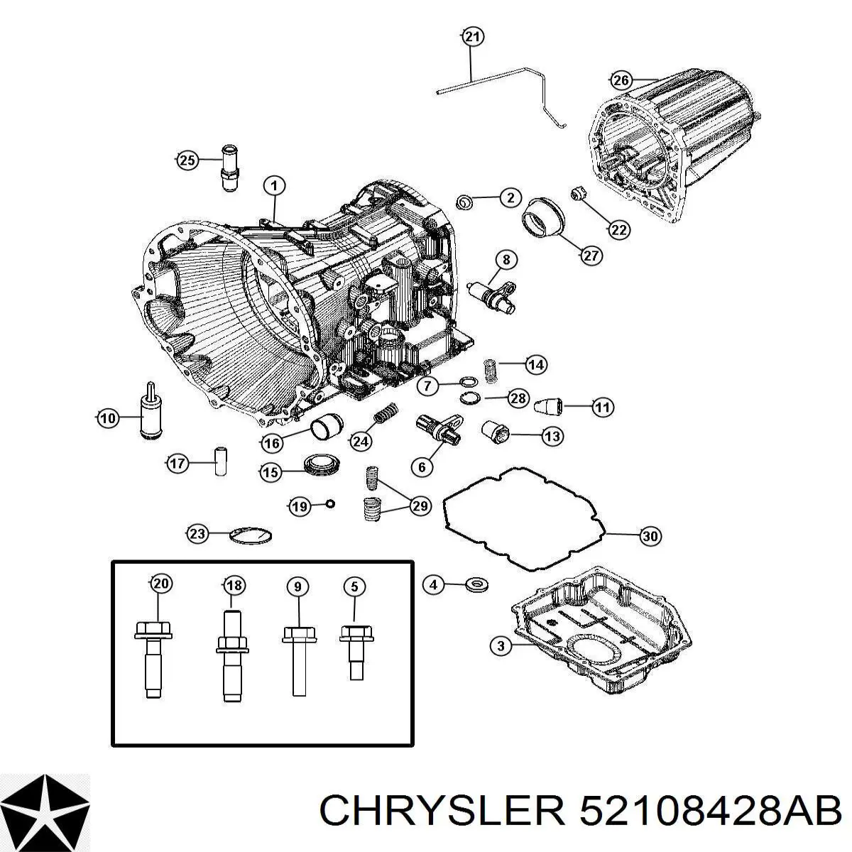 Compre 52108218AA Chrysler Bucim da Caixa Automática de Mudança (de árvore de saída/secundária)
