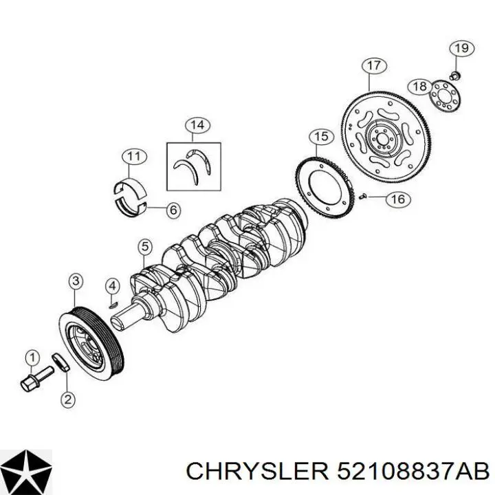 52108837AB Chrysler Volante de motor