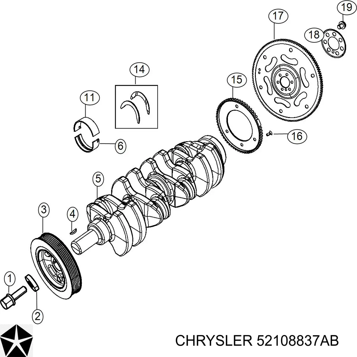 Volante de motor Chrysler 52108837AB preço, a partir de 139,62 USD