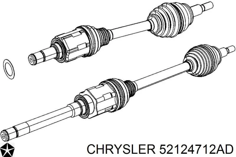 Semieixo (acionador) dianteiro direito Chrysler 52124712AC preço, a partir de 183,28 USD