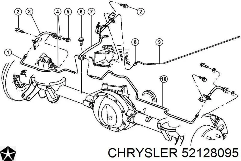 52128095 Chrysler Mangueira do freio traseira esquerda