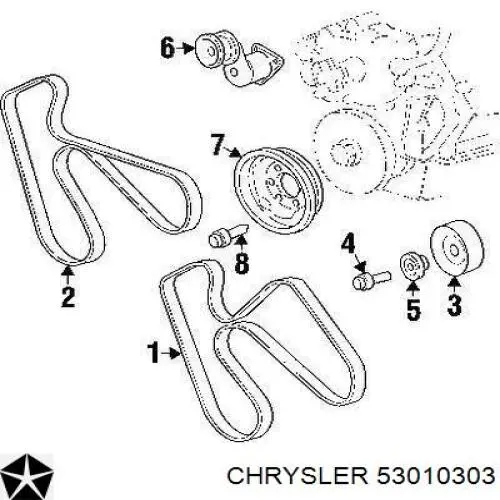 Compre 53010303 Chrysler Correia dos conjuntos de transmissão