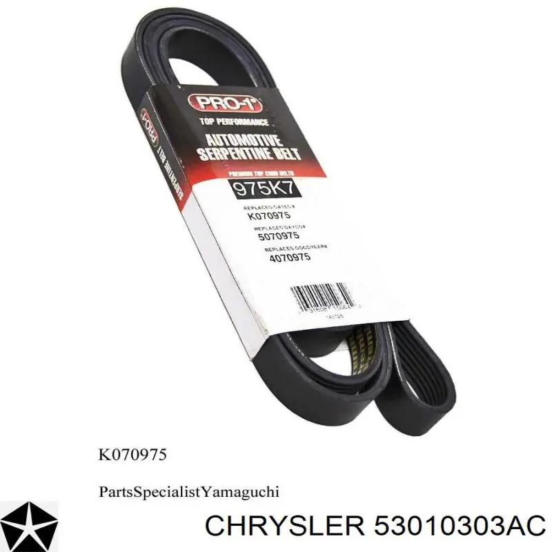 Compre 53010303AC Chrysler Correia dos conjuntos de transmissão
