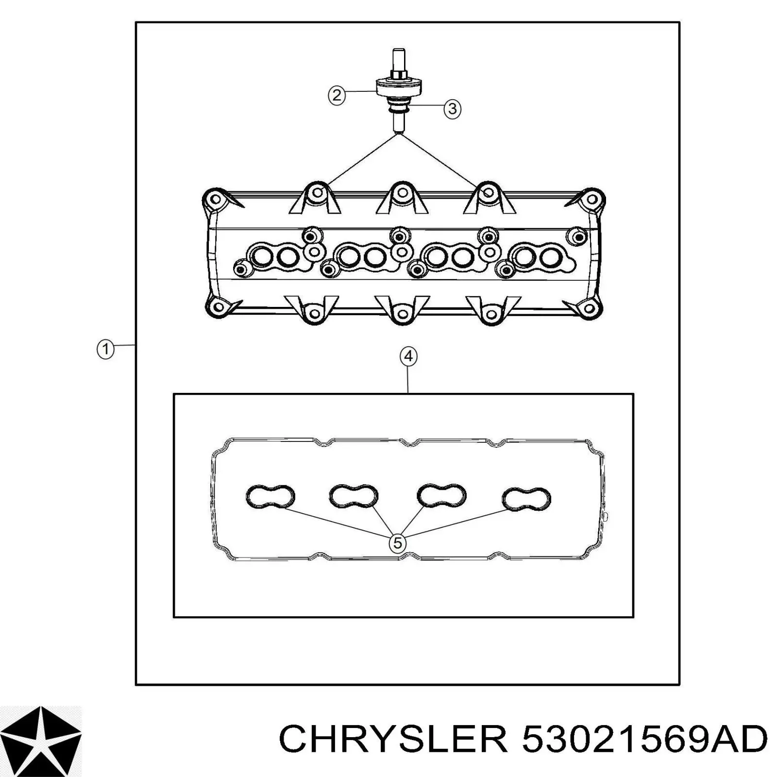 53021569AD Chrysler Vedante de tampa de válvulas de motor