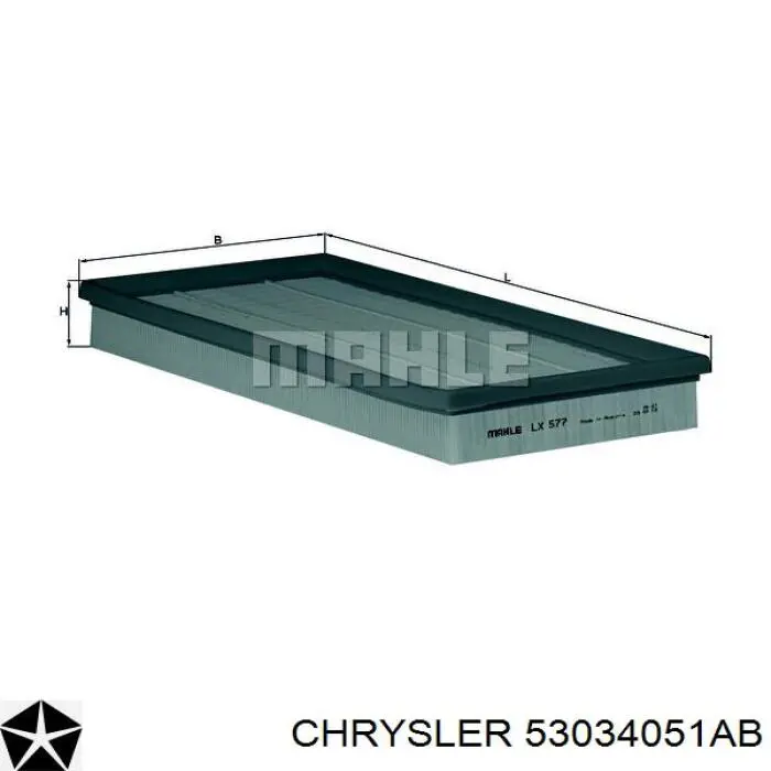 Filtro de ar Chrysler 53034051AB preço, a partir de 51,06 USD