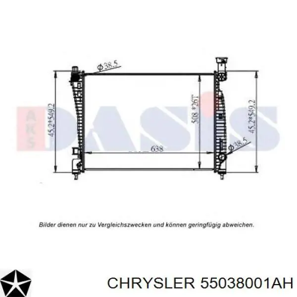 Radiador de esfriamento de motor Chrysler 55038001AH preço, a partir de 168,13 USD