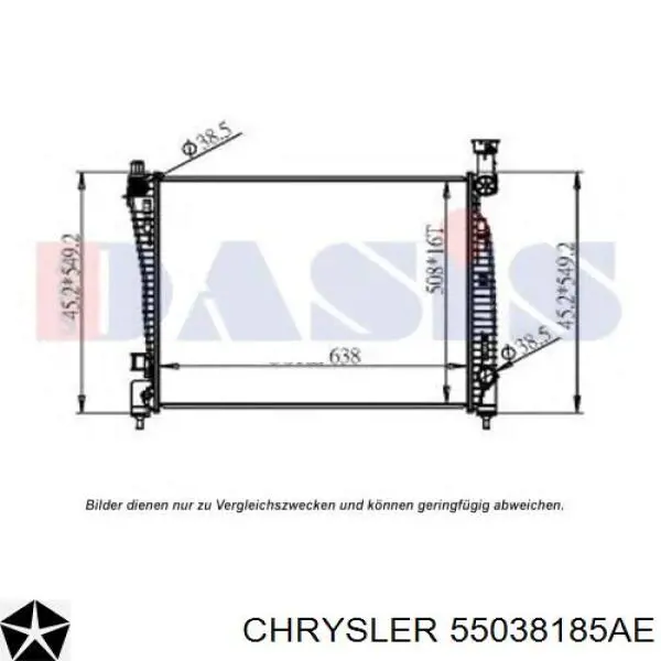 Radiador de esfriamento de motor Chrysler 55038185AE