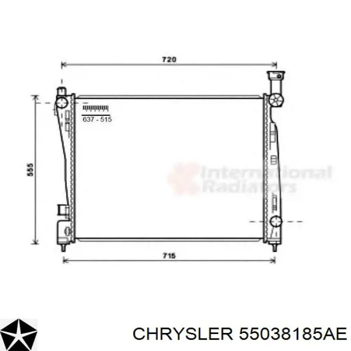 55038185AE Chrysler Radiador de esfriamento de motor