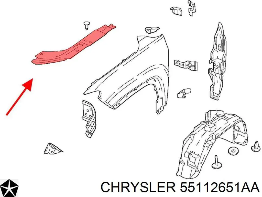 55112651AA Chrysler Compactador do pára-lama