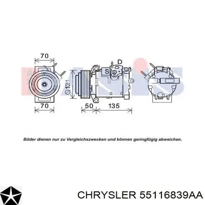 55116839AA Chrysler Compressor de aparelho de ar condicionado
