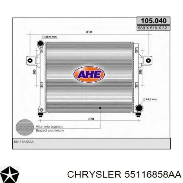Compre 55116858AA Chrysler Radiador de esfriamento de motor