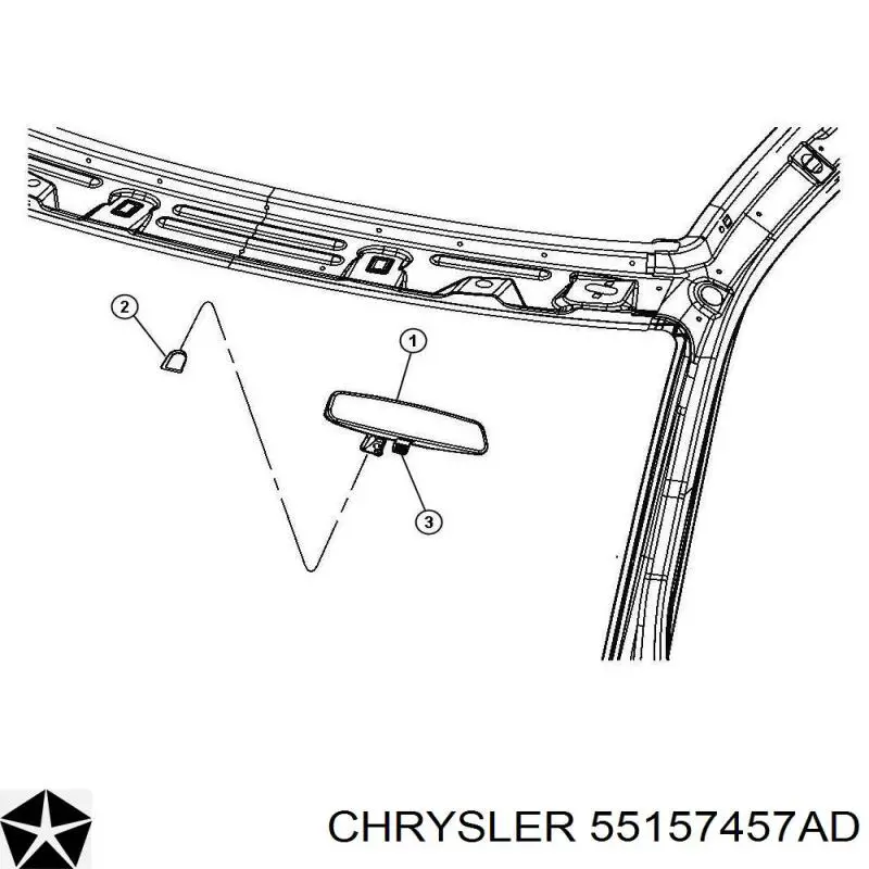 55157457AD Chrysler Espelho de salão interno