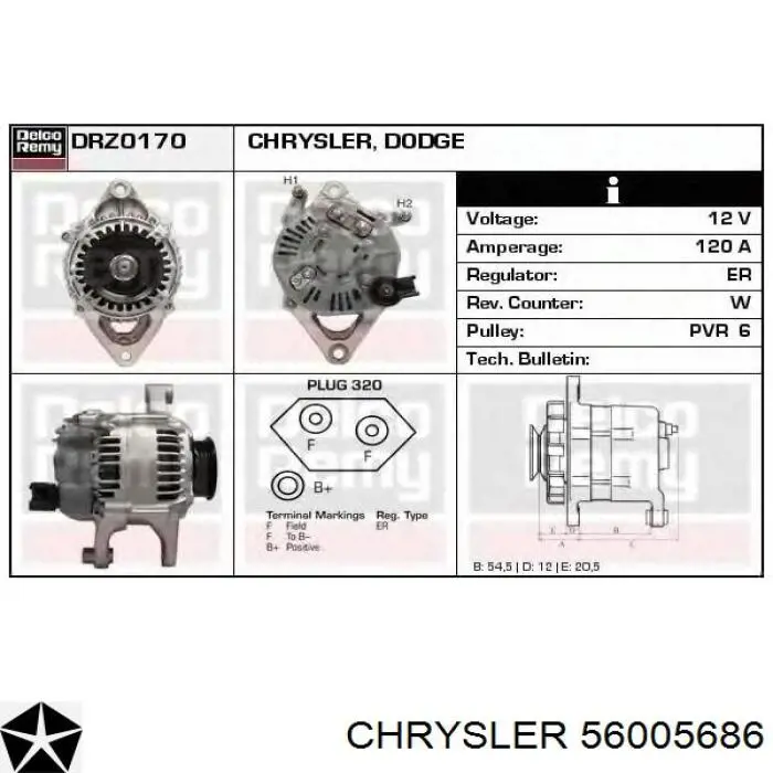 Gerador Chrysler 56005686
