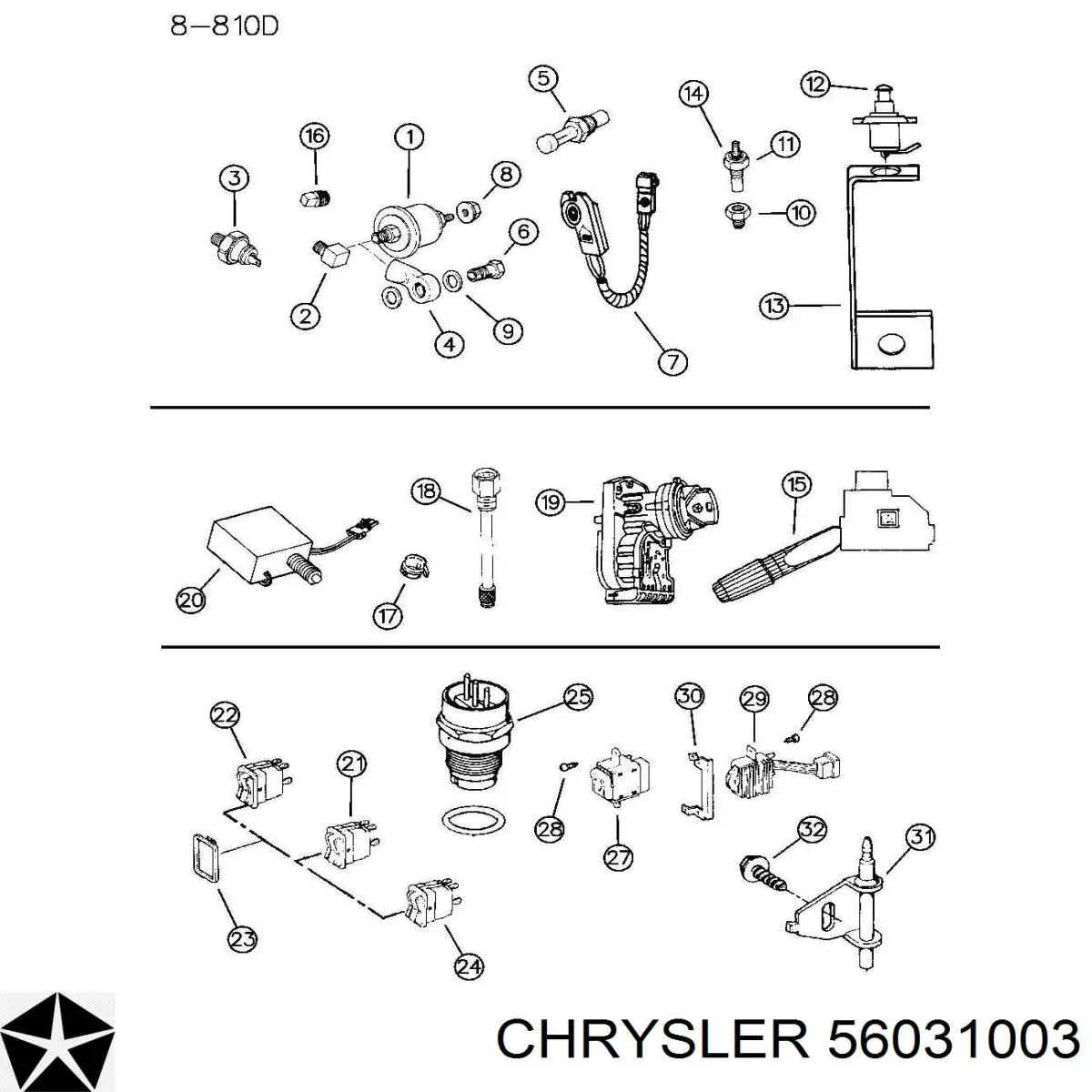 Compre 56031003 Chrysler Sensor de pressão de óleo