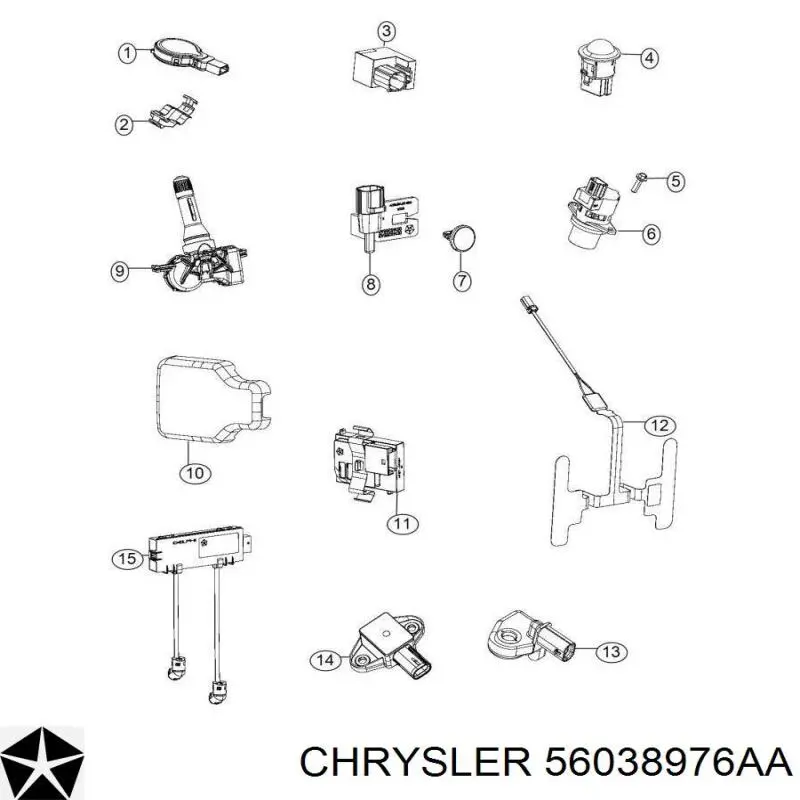 56038976AA Chrysler Sensor AIRBAG dianteiro