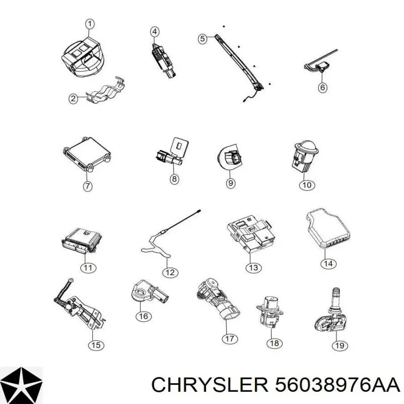 Compre 56038976AA Chrysler Sensor AIRBAG dianteiro