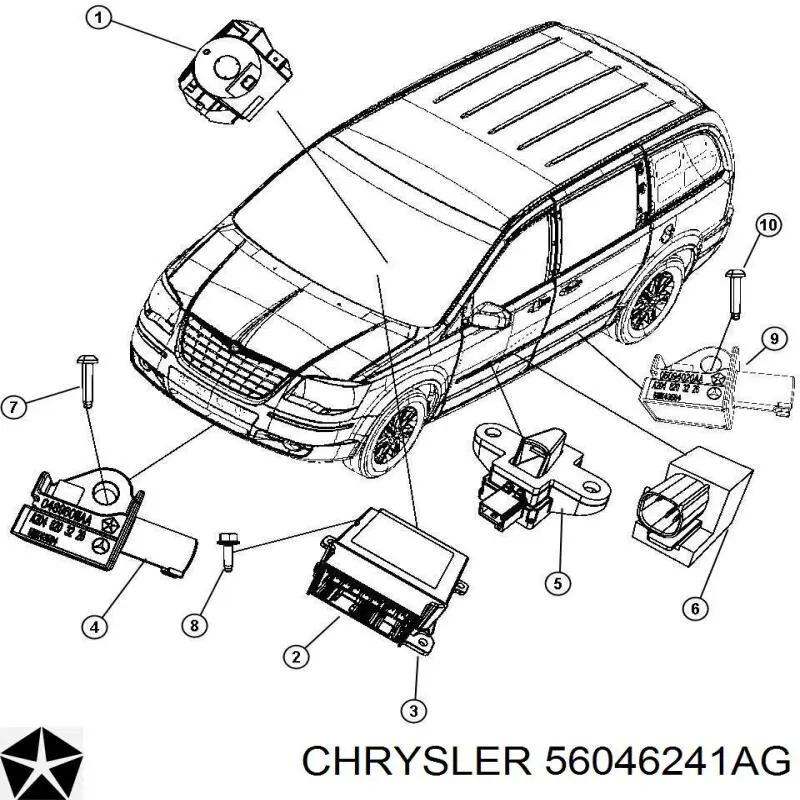 56046241AA Chrysler Anel AIRBAG de contato, cabo plano do volante