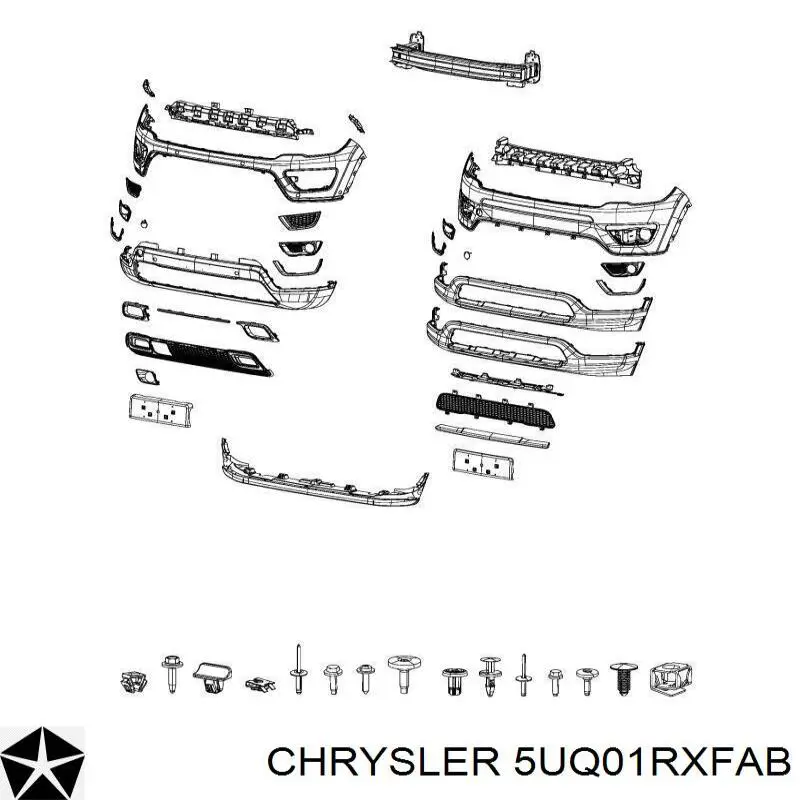 5UQ01RXFAB Chrysler Borda (orla) das luzes de nevoeiro esquerda