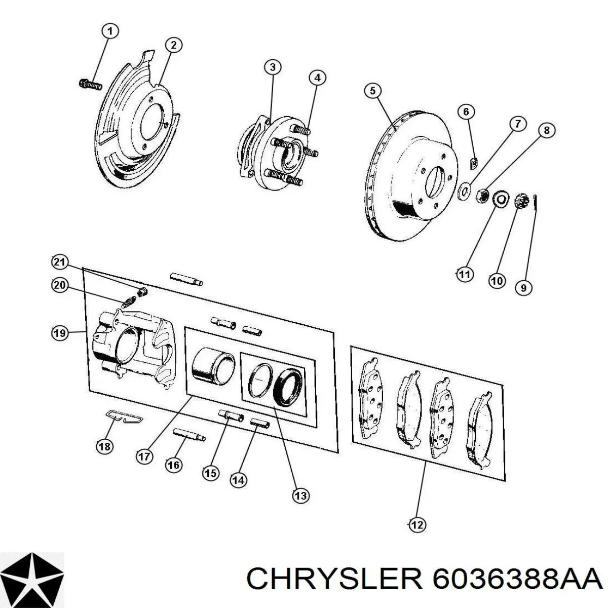 Compre 06036388AA Chrysler Prego de roda traseiro/dianteiro