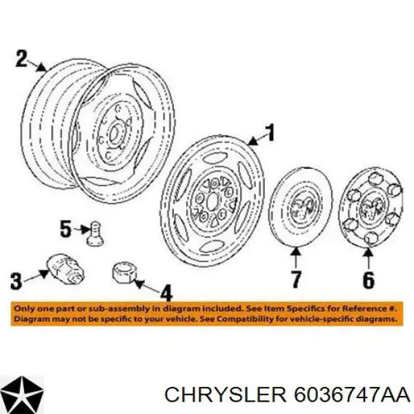 6036747AA Chrysler Porca de roda