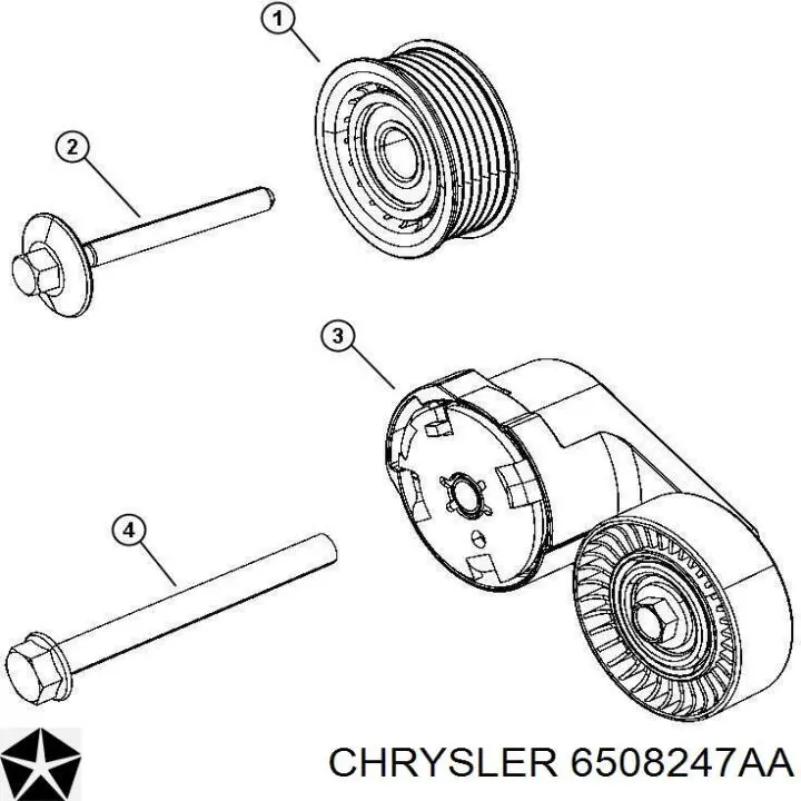 6508247AA Chrysler Rolo parasita da correia de transmissão