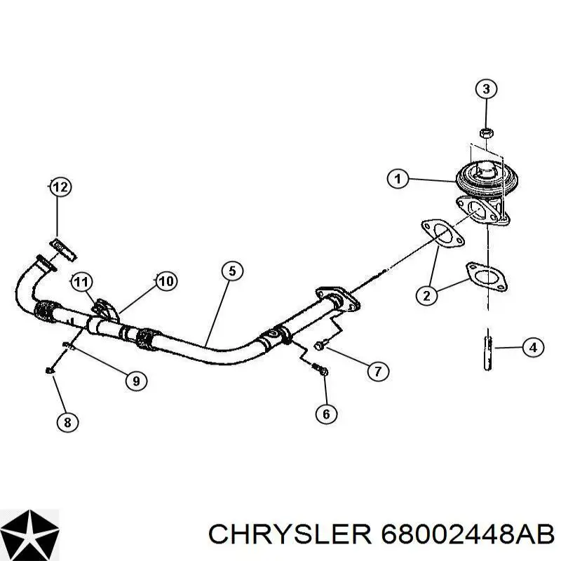 Válvula EGR de recirculação dos gases Chrysler 68002448AB preço, a partir de 128,38 USD