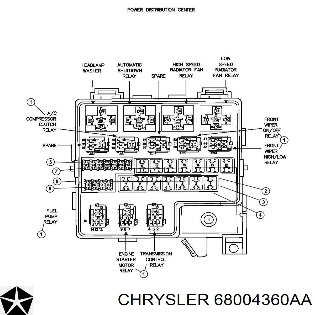  Chrysler 68004360AA preço, a partir de  USD
