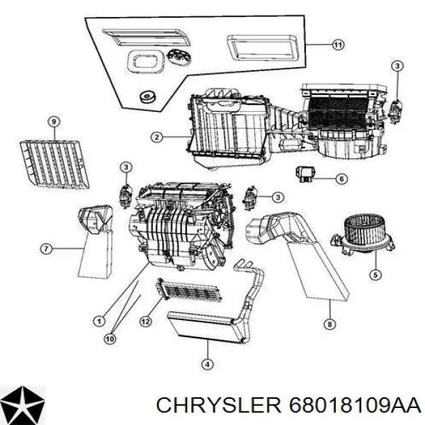 Compre K68018109AA Fiat/Alfa/Lancia Acionamento de comporta de forno