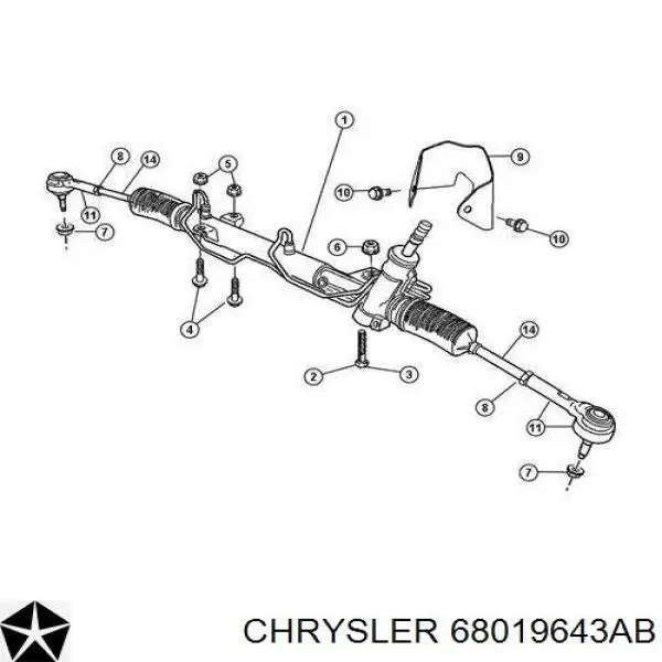 Tração de direção Chrysler 68019643AB preço, a partir de 22,84 USD