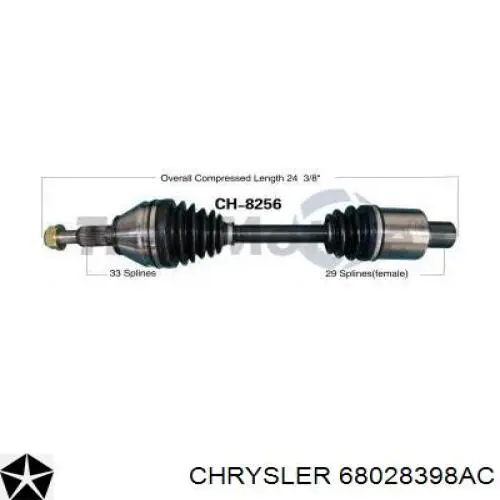 68028398AC Chrysler Semieixo (acionador) dianteiro