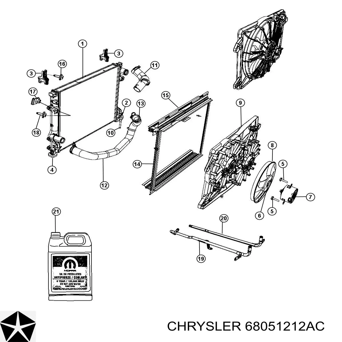 Fluido de esfriamento Chrysler 68051212AC preço, a partir de 21,90 USD