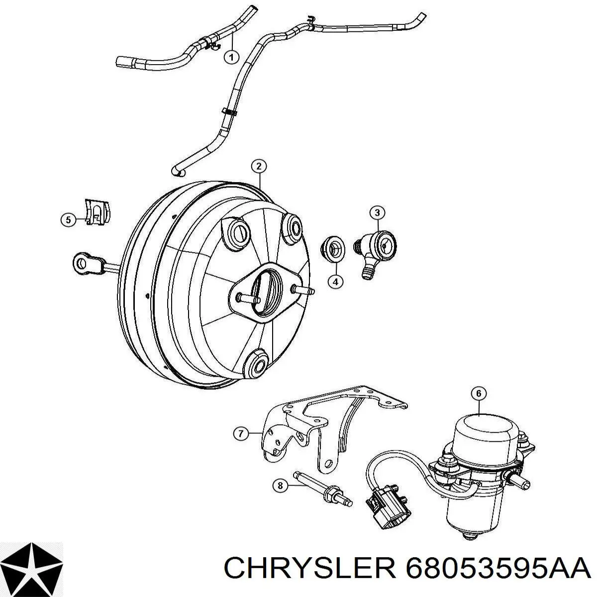 Válvula de impulsionador de vácuo dos freios Fiat/Alfa/Lancia K68053595AA preço, a partir de 252,37 USD