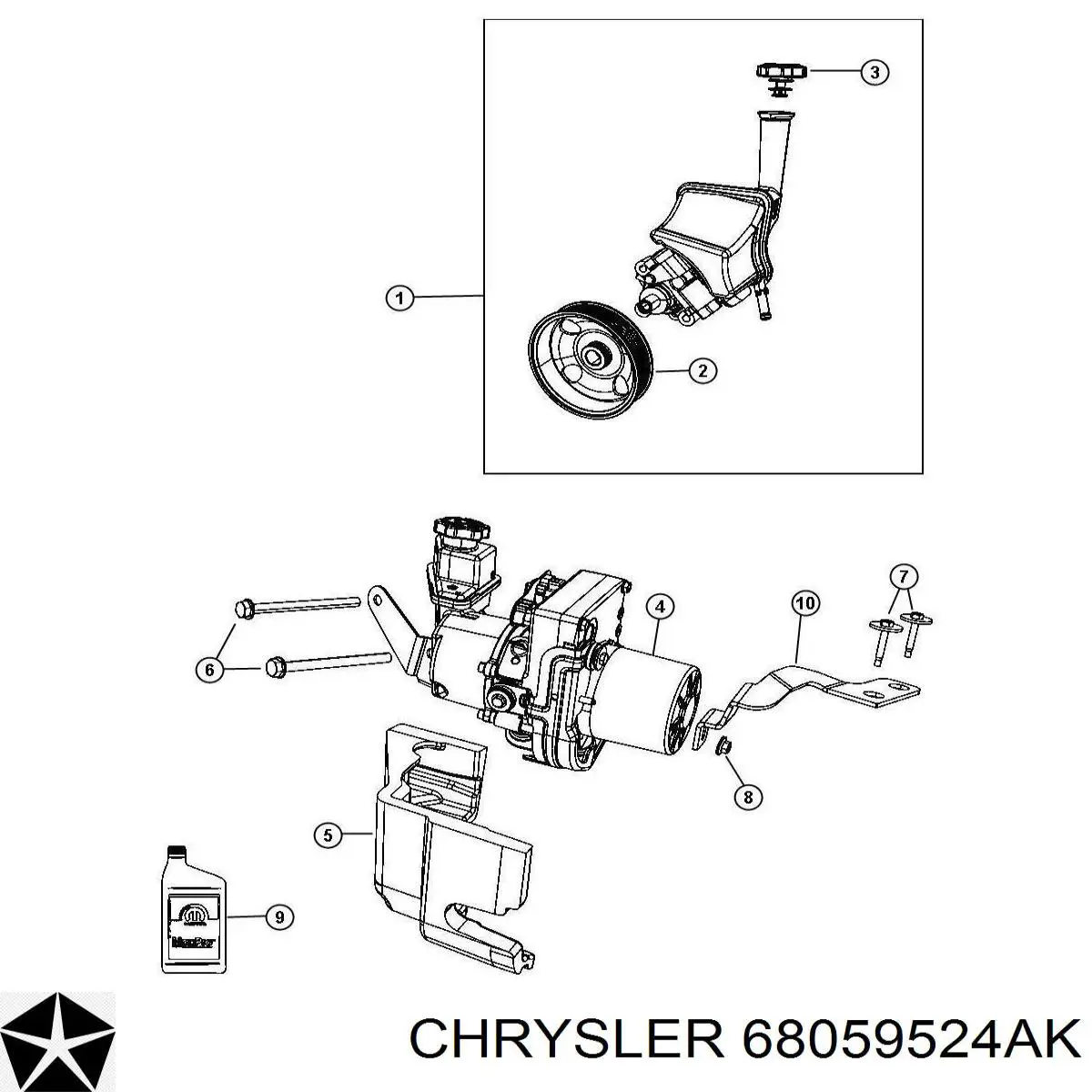 68059524AK Chrysler Bomba da Direção hidrâulica assistida