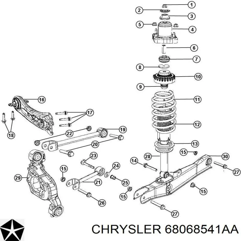 Pára-choque (grade de proteção) de amortecedor traseiro Chrysler 68068541AA preço, a partir de 98,69 USD