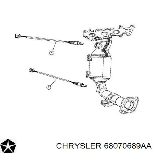 Sonda lambda, sensor de oxigênio até o catalisador Chrysler 68070689AA preço, a partir de 51,08 USD