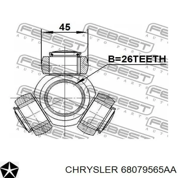 Compre 68079565AA Chrysler Semieixo (acionador) dianteiro esquerdo