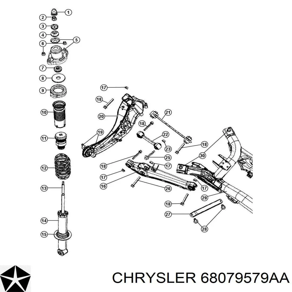 Bucha da haste de amortecedor traseiro Chrysler 5105879AA preço, a partir de 5,75 USD