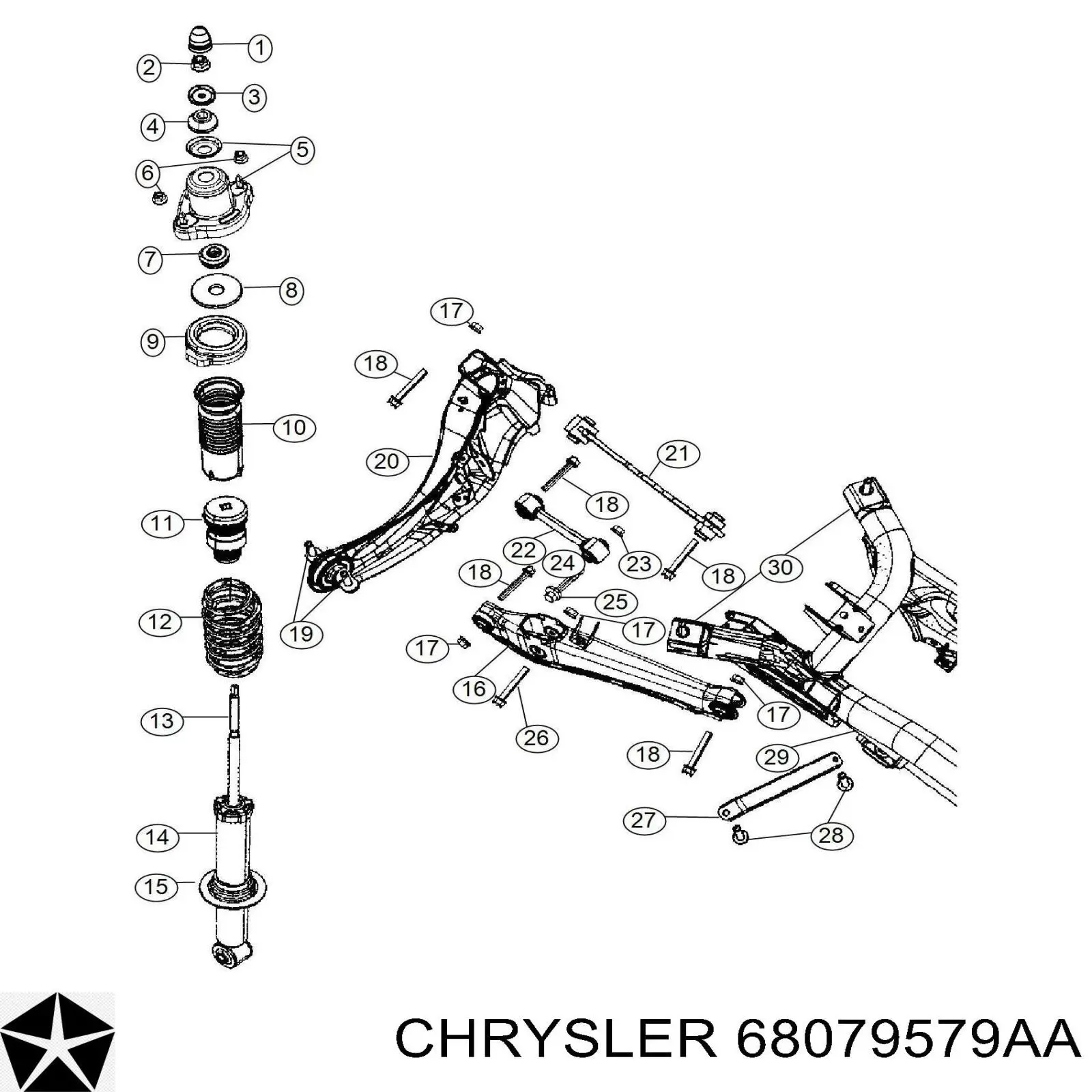 Bucha da haste de amortecedor traseiro Chrysler 68079579AA preço, a partir de 3,77 USD