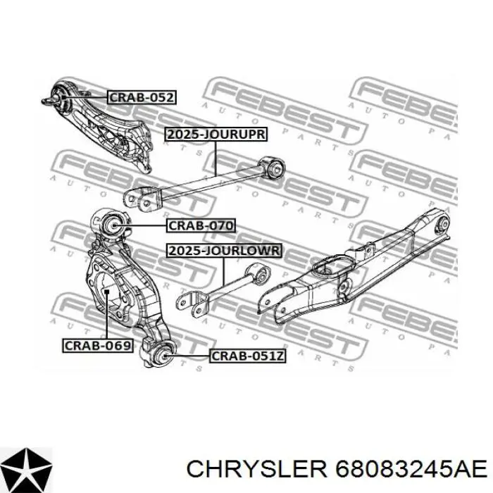 68083245AE Chrysler Pino moente (extremidade do eixo) traseiro esquerdo