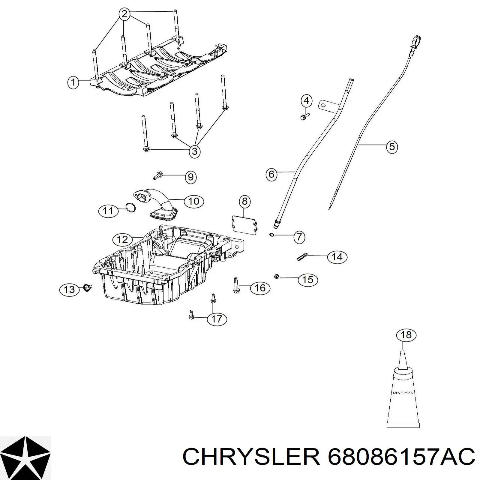 Panela de óleo de cárter do motor Fiat/Alfa/Lancia K68086157AC preço, a partir de 603,71 USD