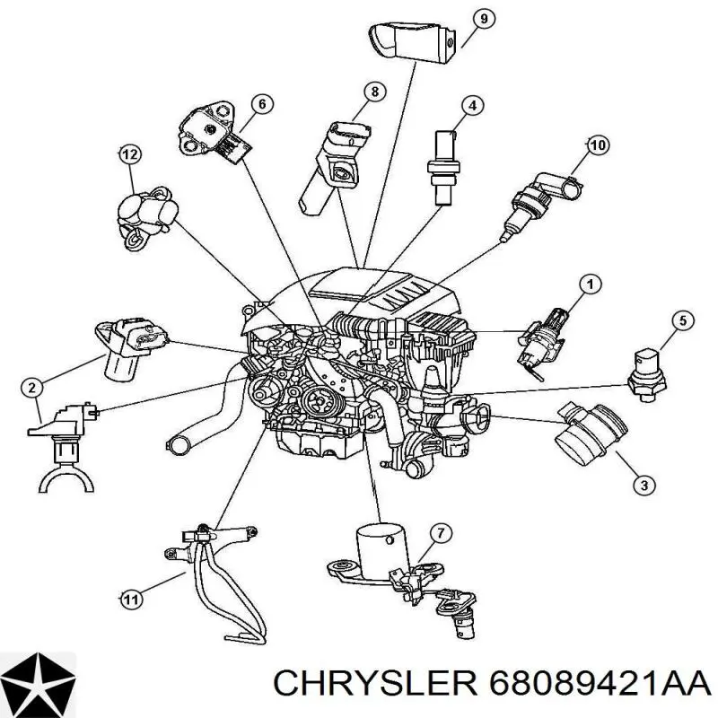 Compre 68089421AA Chrysler Sensor de pressão dos gases de escape