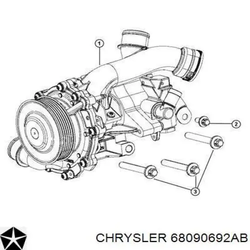 68090692AB Chrysler Bomba de água (bomba) de esfriamento