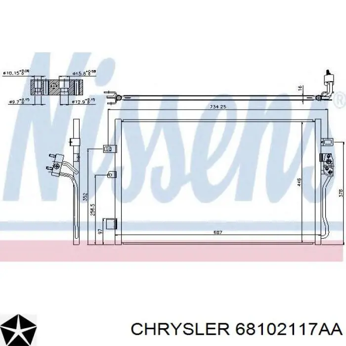 68102117AA Chrysler Radiador de aparelho de ar condicionado