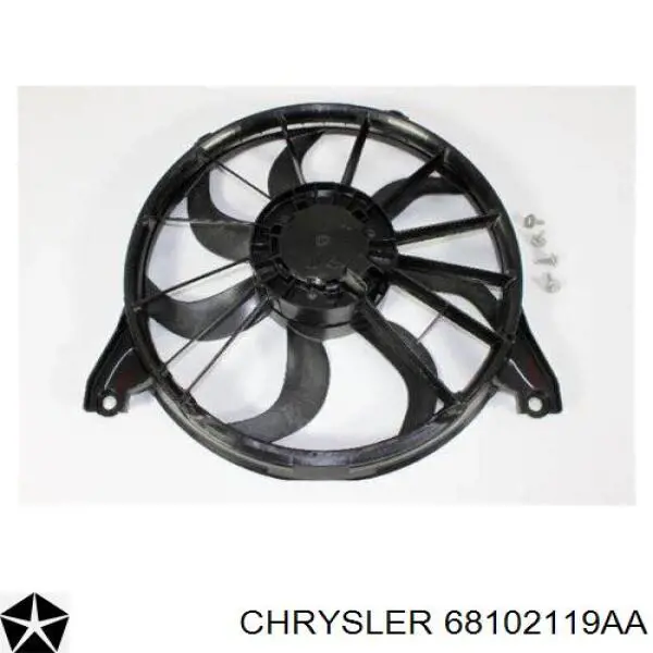 68102119AA Chrysler Difusor do radiador de esfriamento, montado com motor e roda de aletas