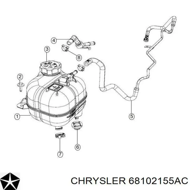 Tanque de expansão do sistema de esfriamento Chrysler 68102155AC preço, a partir de 59,69 USD