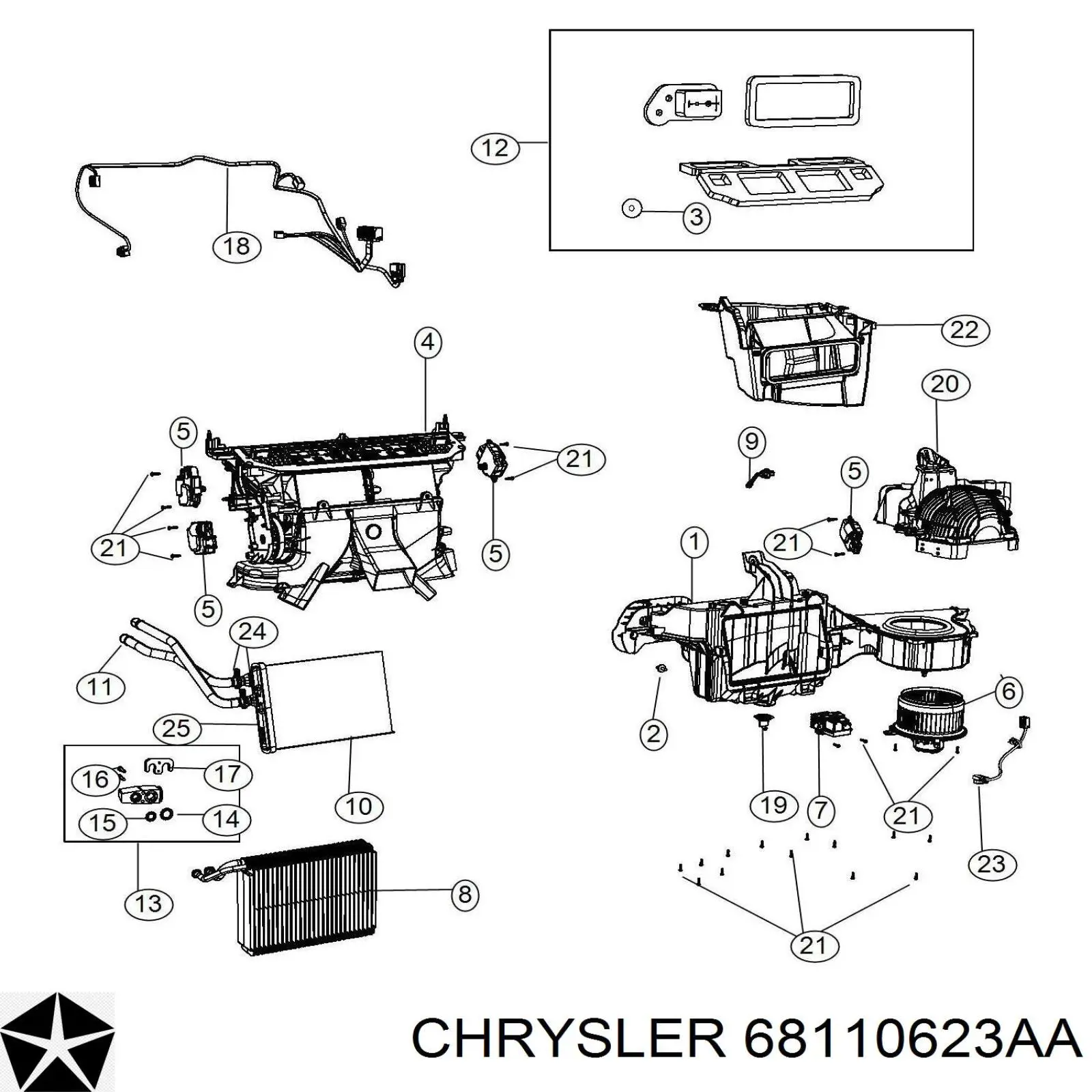 Radiador de forno (de aquecedor) Chrysler 68110623AA preço, a partir de 89,07 USD