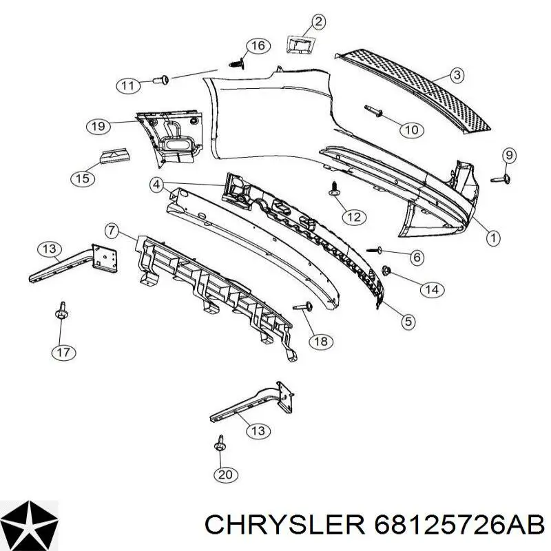 68125726AB Chrysler Pára-choque traseiro