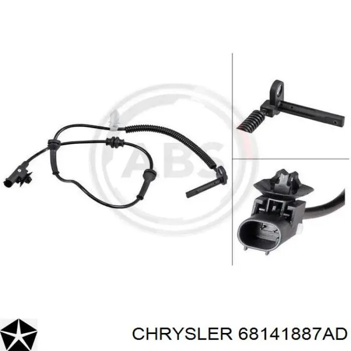 68141887AD Chrysler Sensor dianteiro de ABS
