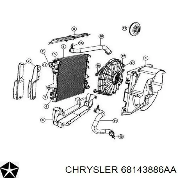 Compre 68143886AA Chrysler Radiador de esfriamento de motor